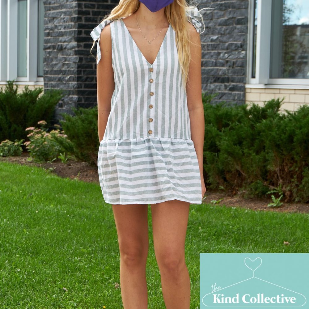 Shein Striped Dress w/ Shoulder Ties